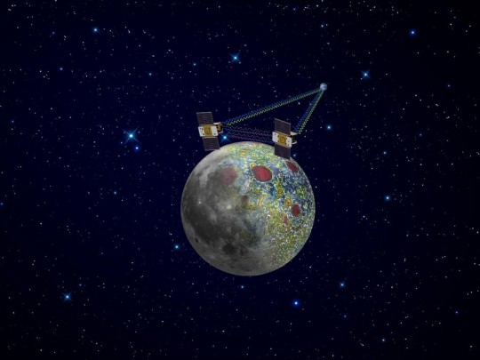 GRAIL And artists rendering of the GRAIL space craft