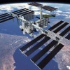 The International Space Station orbiting above Earth