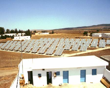A solar array at the Tunisia Renewable Energy Project.