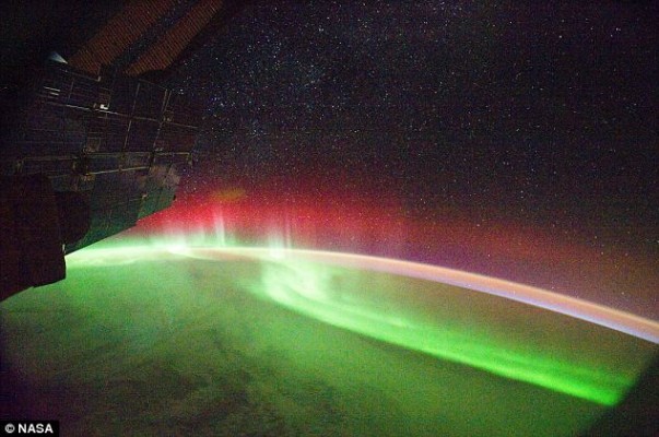 An Aurora Borealis seen from space