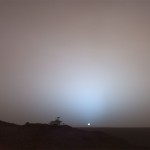 A synthetic image of a Mars rover placed inside an actual shot of Mars