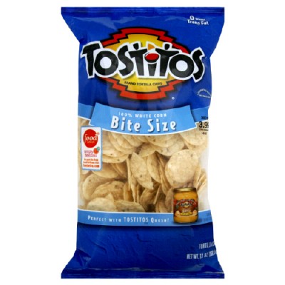 A bag of Tostitos bite size