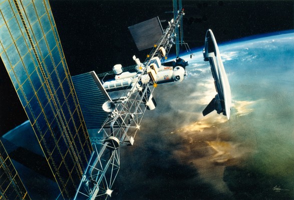 The Space Station Freedom 1988 design concept.