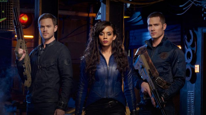 The three main characters of the Killjoys television show